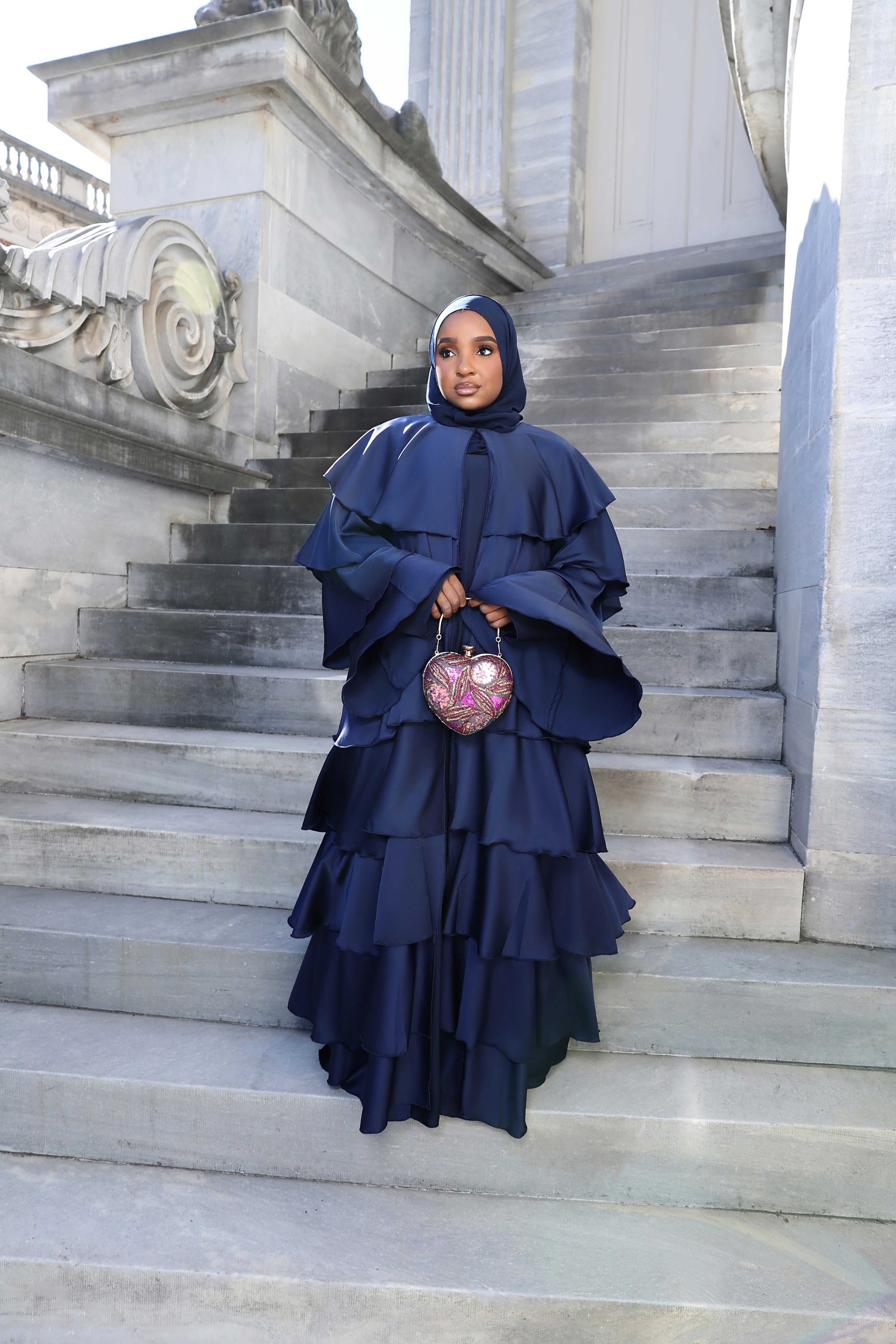 Nafisa Silk Ruffle Abaya image 0