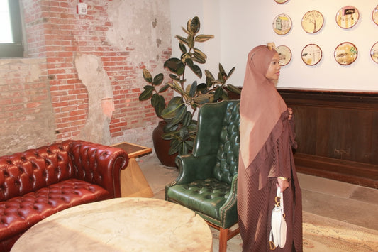 Pleated Mocha Abaya